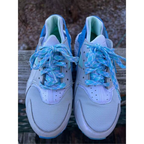 Nike Air huarache Silver/Blue Sz 6.5Y 654280-002 - Picture 7 of 9